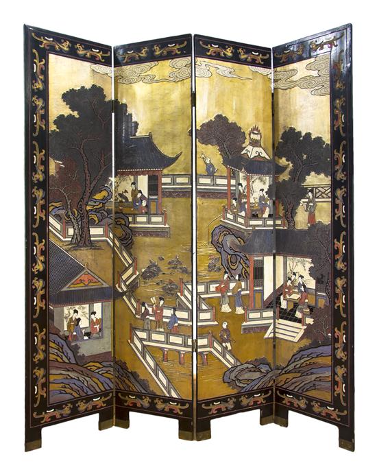 *A Chinese Four Panel Coromandel