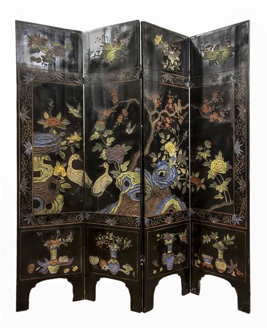 A Chinese Four Panel Coromandel