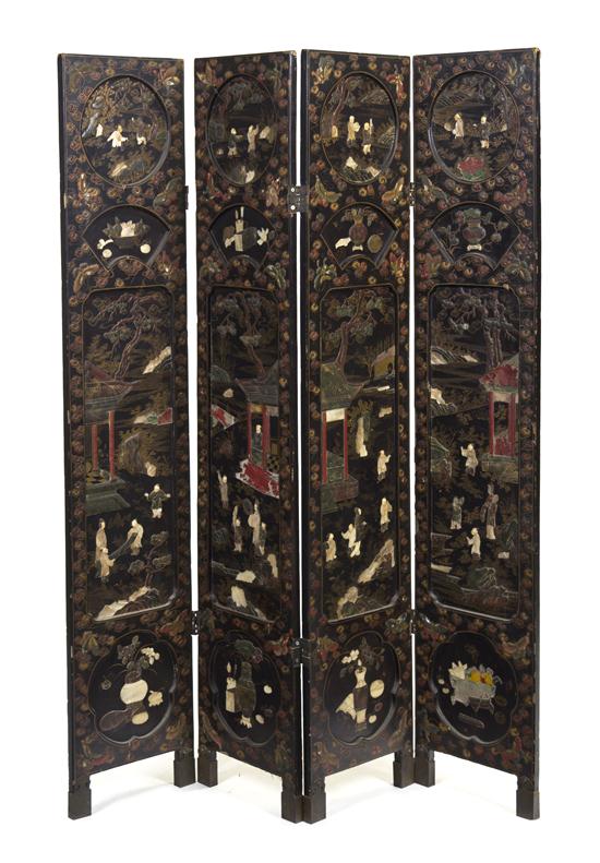 * A Chinese Four-Panel Floor Screen