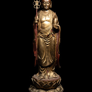 A Chinese Gilt and Lacquered Wood