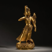 A CHINESE GILT BRONZE BUDDHA S
