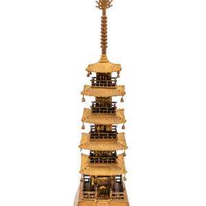 A Chinese Gilt-Metal Model of a