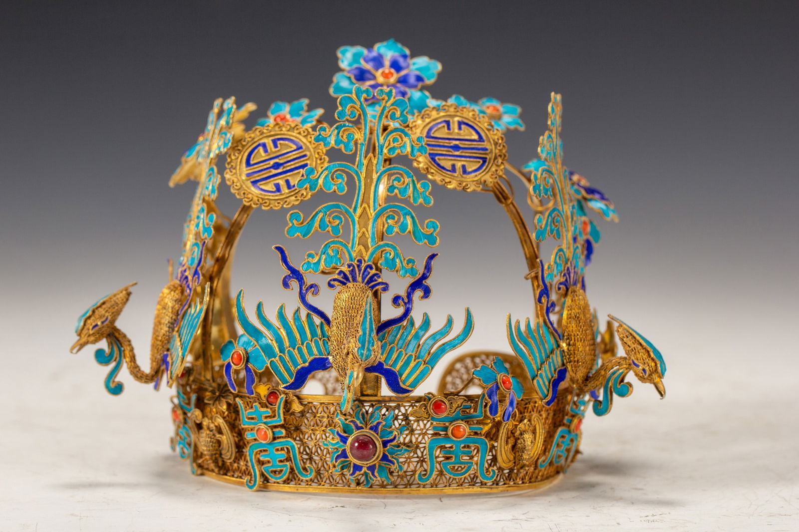 A CHINESE GILT SILVER PHOENIX