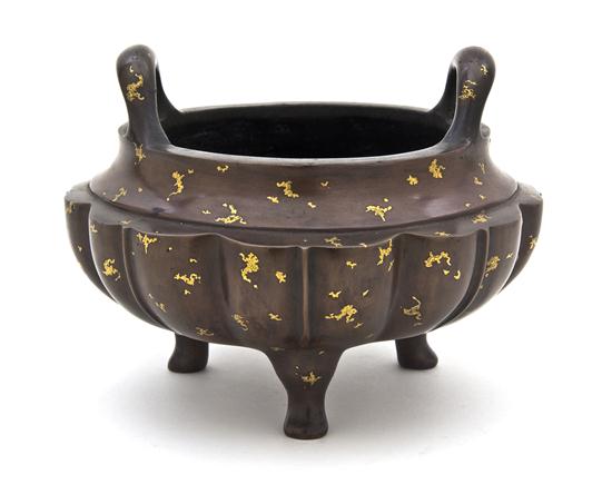 A Chinese Gold Splashed Bronze