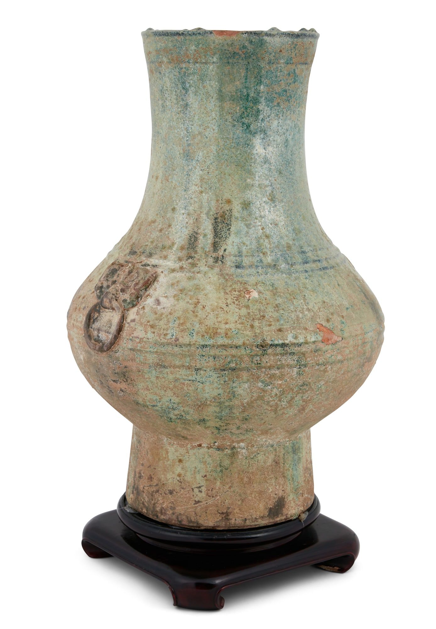 A CHINESE GREEN GLAZED POTTERY HU