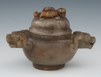 A Chinese Grey Carved Hardstone