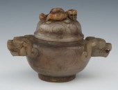 A Chinese Grey Carved Hardston