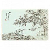 A CHINESE GRISAILLE PAINTED PO