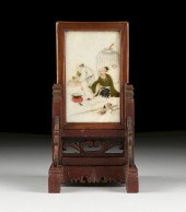 A CHINESE HAND PAINTED WHITE M