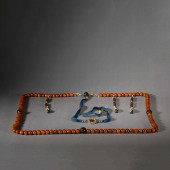 A CHINESE HARDSTONE BEADS ROSA
