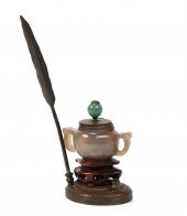 A CHINESE HARDSTONE DECORATION