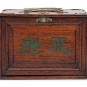 A Chinese Hardwood and Bone Ma