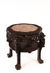 A Chinese hardwood carved stoo