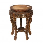 A CHINESE HARDWOOD CIRCULAR ST