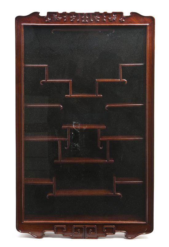 *A Chinese Hardwood Hanging Vitrine