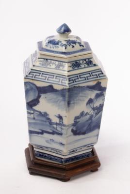 A Chinese hexagonal blue and