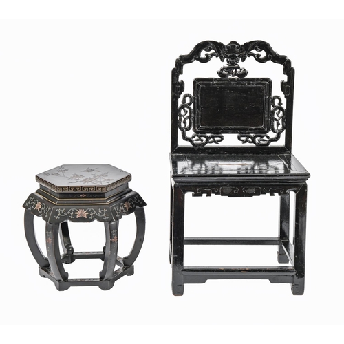 A Chinese hexagonal lacquer