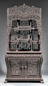 A Chinese Highly Carved Hardwo