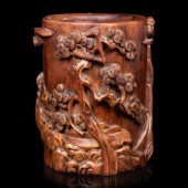A Chinese Huagnhuali Brushpot,