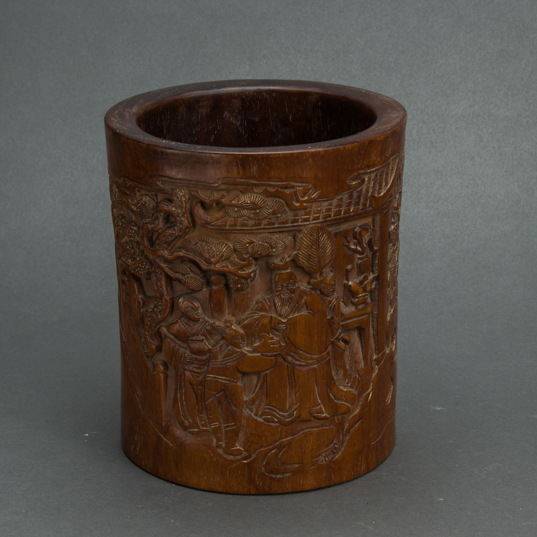 A CHINESE HUALI BRUSH POT A Chinese