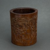 A CHINESE HUALI BRUSH POT A Ch
