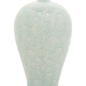 A Chinese Incised Yingqing Glazed