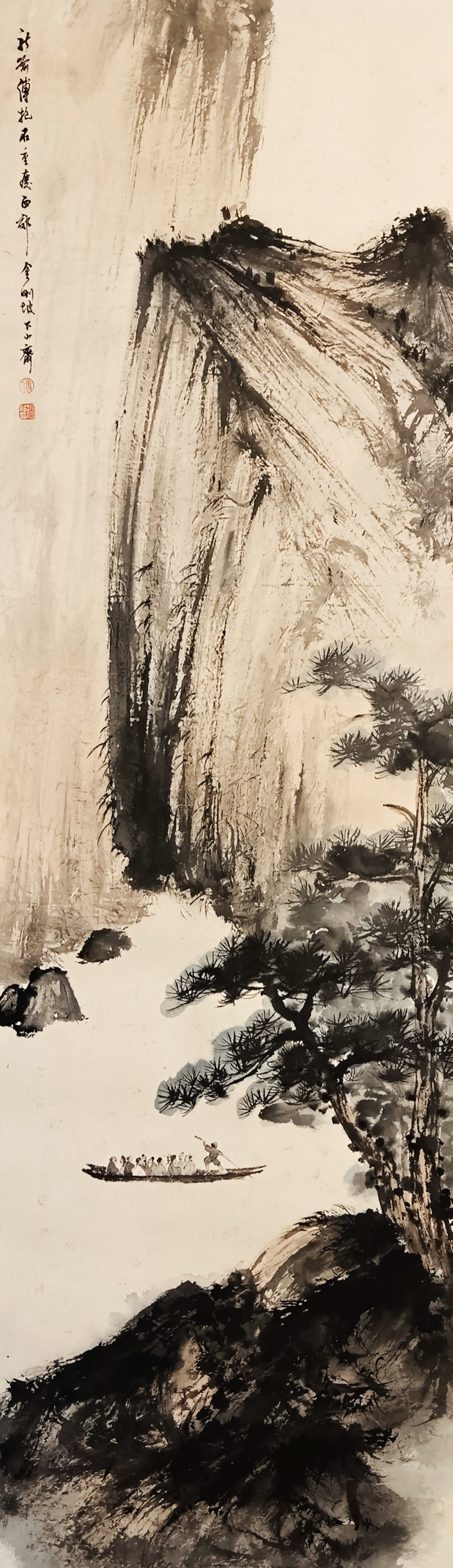 A CHINESE INK AND COLOR SCROLLING