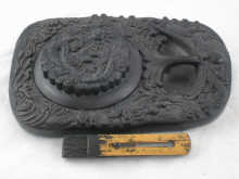 A Chinese ink stone and cover