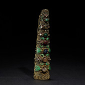 A CHINESE INLAID HARDSTONS NAI