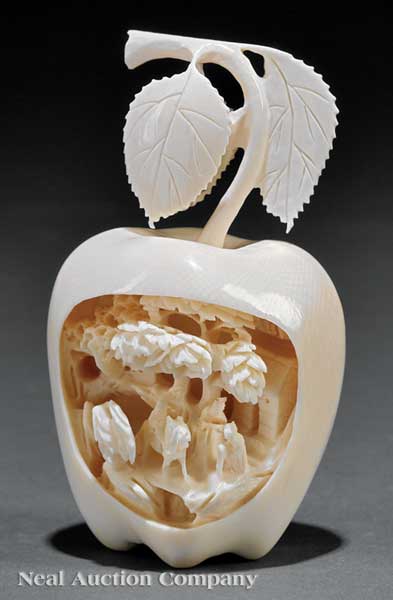 A Chinese Ivory Apple realistic