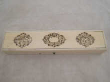 A Chinese ivory box with carved