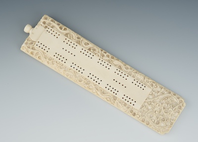A Chinese Ivory Carved Cribbage