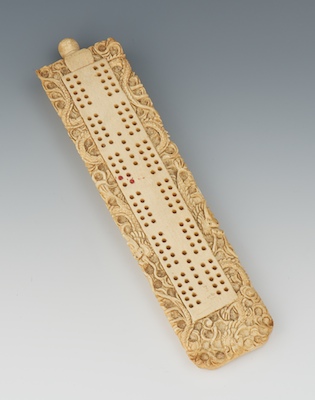 A Chinese Ivory Carved Cribbage