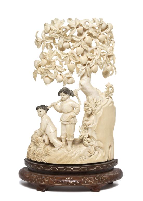 A Chinese Ivory Carving of Children
