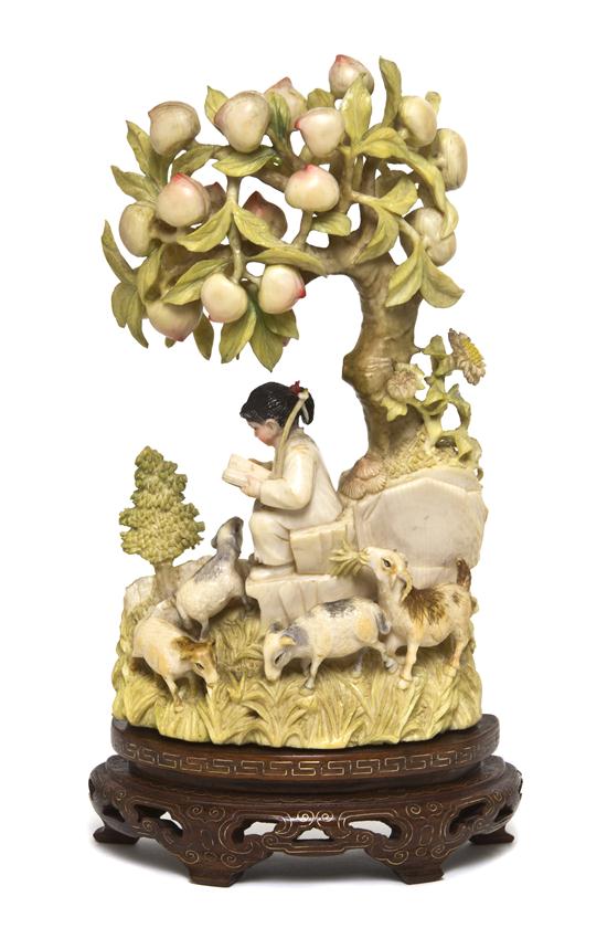 A Chinese Ivory Carving of a Girl