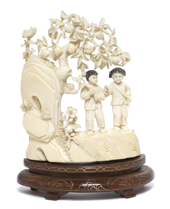 A Chinese Ivory Carving of Children