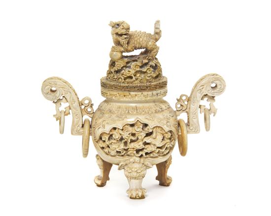 *A Chinese Ivory Censer having fu