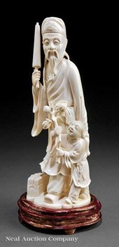 A Chinese Ivory Figural Group