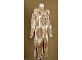 A Chinese ivory silk robe with