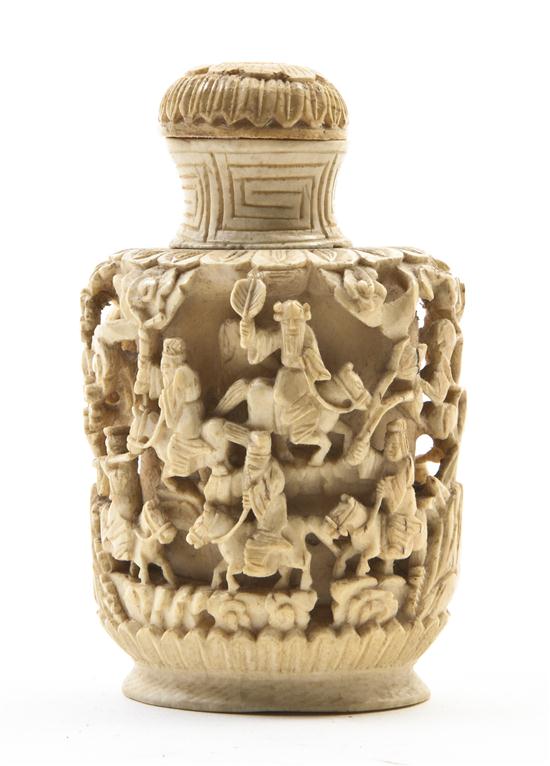 *A Chinese Ivory Snuff Bottle