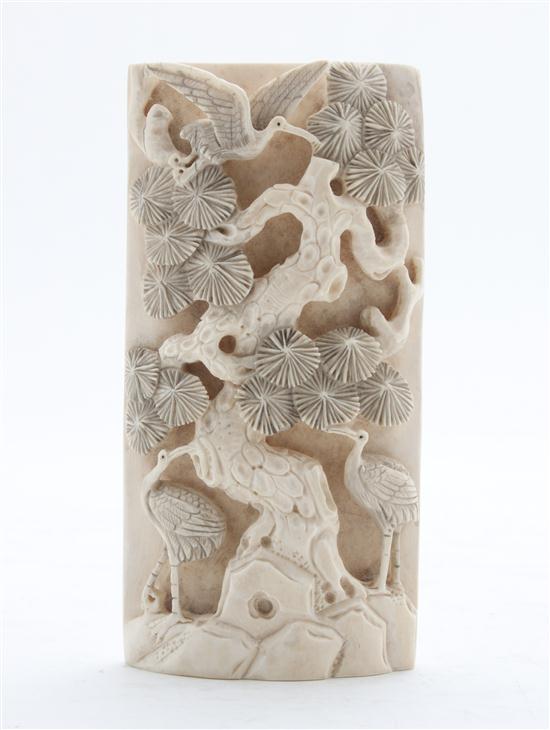 * A Chinese Ivory Wrist Rest carved