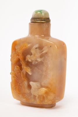 A Chinese jade carved snuff bottle,