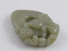 A Chinese jade carving of two