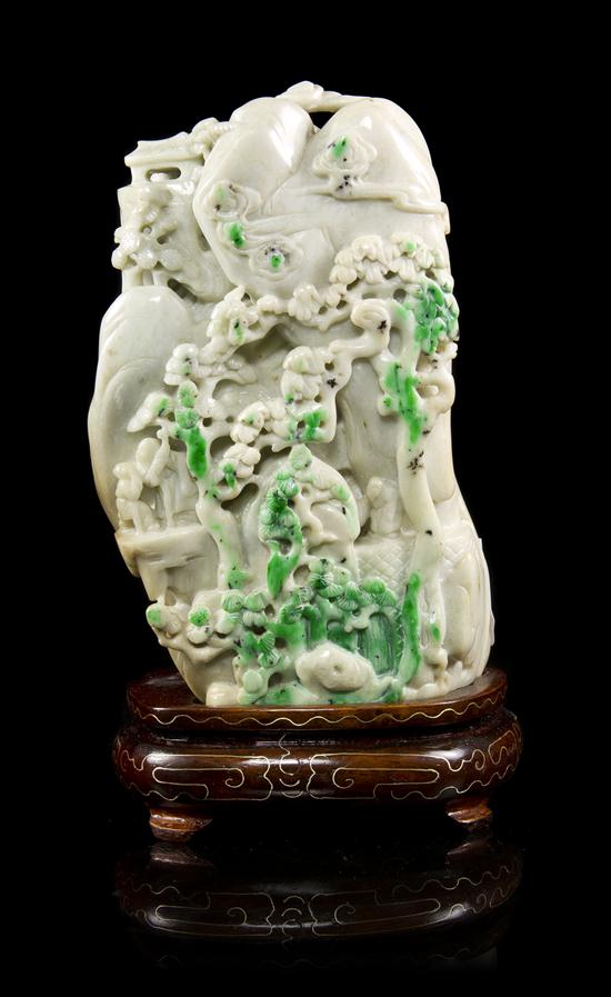 A Chinese Jadeite Mountain of white