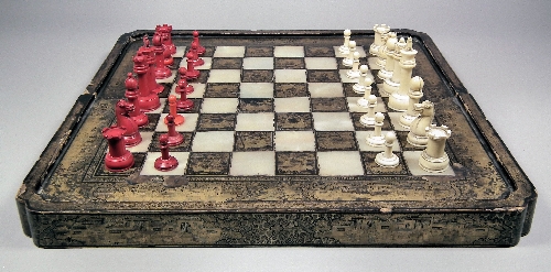 A Chinese lacquer folding chess