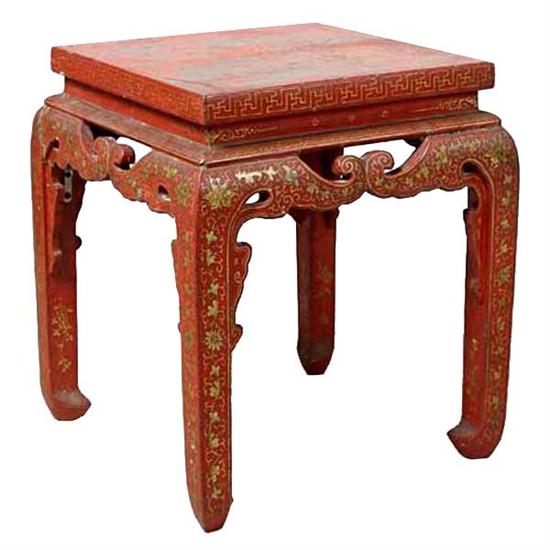 A Chinese Lacquer Stool circa