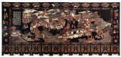 A CHINESE LACQUER TWELVE PANEL