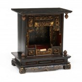 A CHINESE LACQUERED AND GILT W
