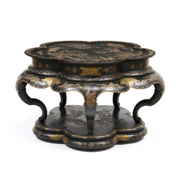 A CHINESE LACQUERED AND GILT