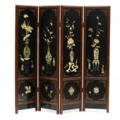 A CHINESE LACQUERED AND HARDST